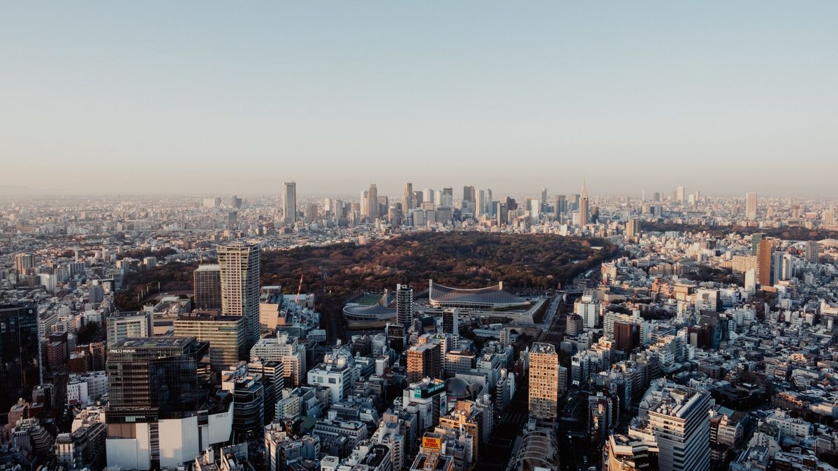 東京の街並みの空撮